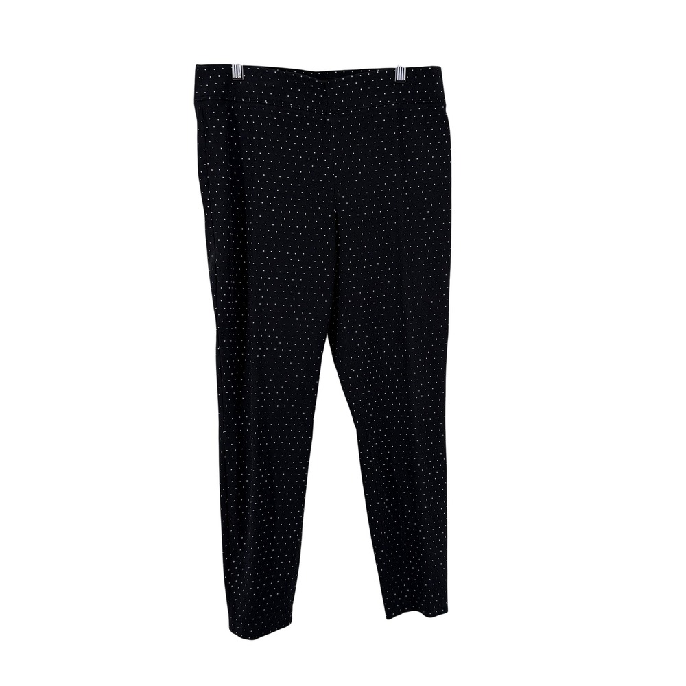 Talbots Skinny Ankle Pants Polka Dot 8 Black Women Career Workwear Stretch